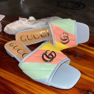 Gucci Multicolor Pastel Slide Sandals